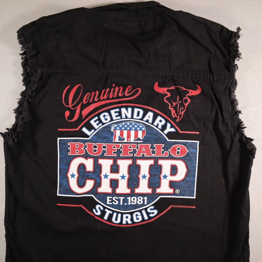 Hot Leathers Sleeveless Button Up Mens Shirt Size 2XL Sturgis Buffalo Chip 2014